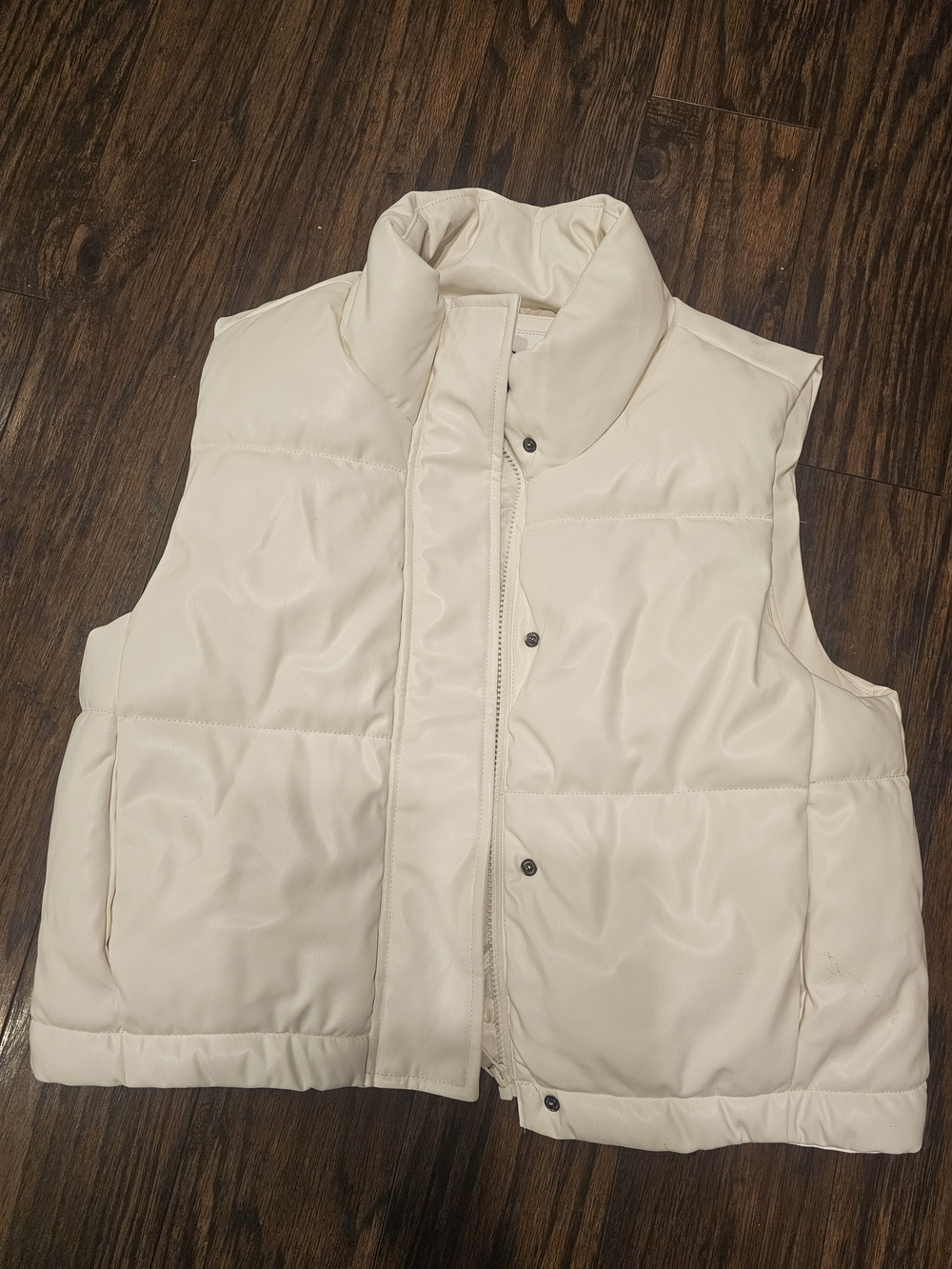 Ci Sono Cream Quilted Puffer Vest
